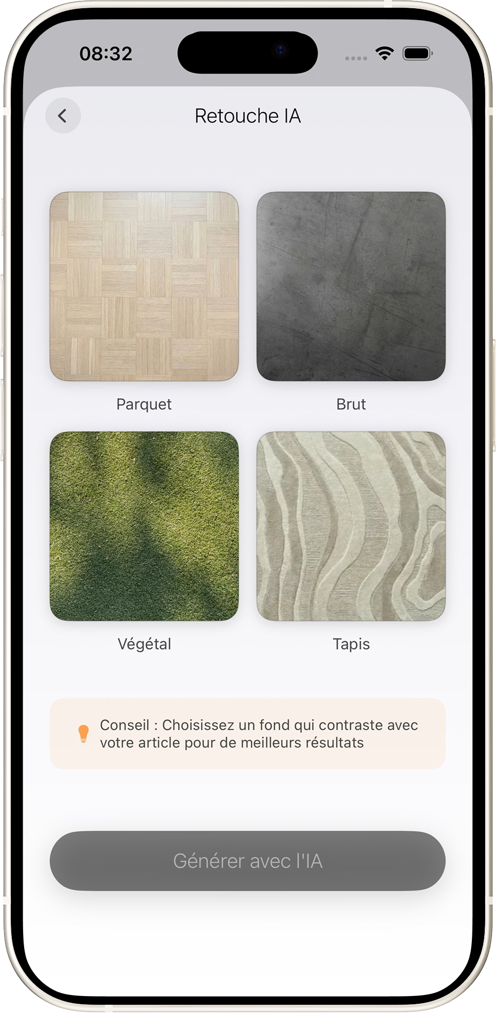 Aperçu de l'app Sell AI